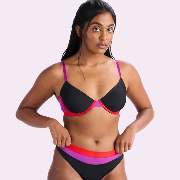 NWT Parade Re:Play Unlined‎ Underwire Bra XS Eightball Colorblock Ultra Soft - Picture 9 of 16